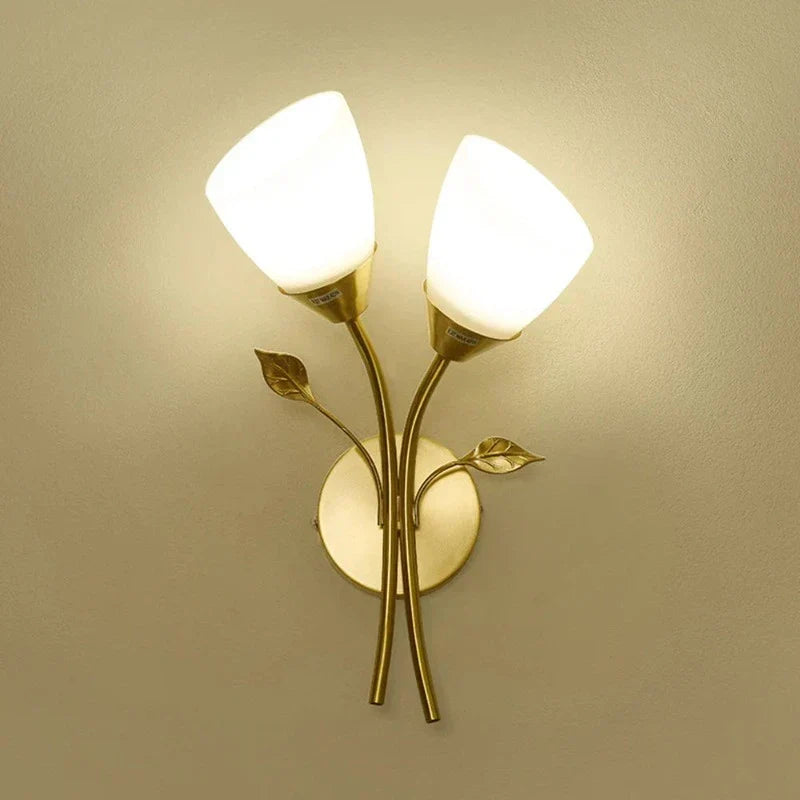 Requirements wall lamp in vintage style with leaf motif – LED lamp for hallway & living room | Kalsten
