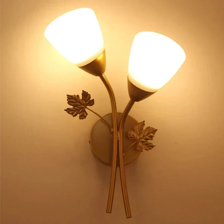 Requirements wall lamp in vintage style with leaf motif – LED lamp for hallway & living room | Kalsten