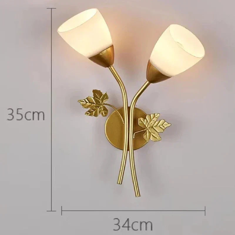 Requirements wall lamp in vintage style with leaf motif – LED lamp for hallway & living room | Kalsten