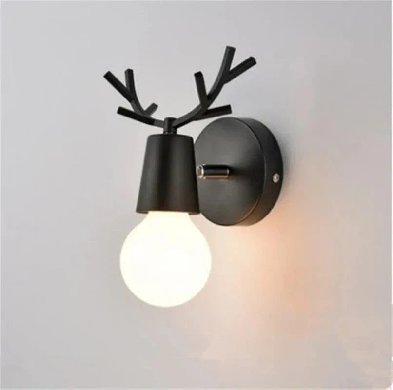 Modern Antler Wall Lamp – Wood and Metal LED Light for Children's Room & Living Room | Kalsten