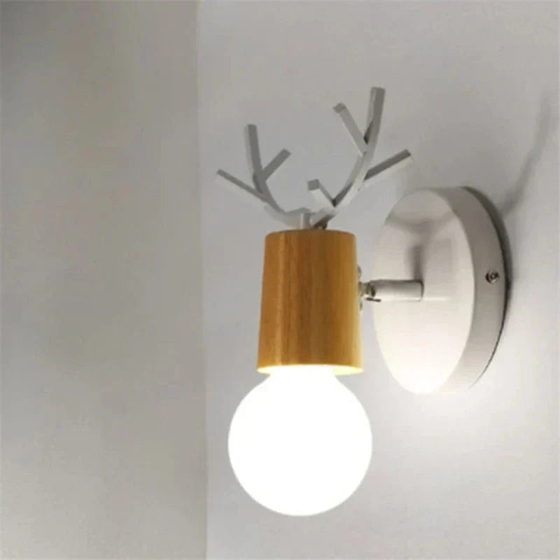Modern Antler Wall Lamp – Wood and Metal LED Light for Children's Room & Living Room | Kalsten