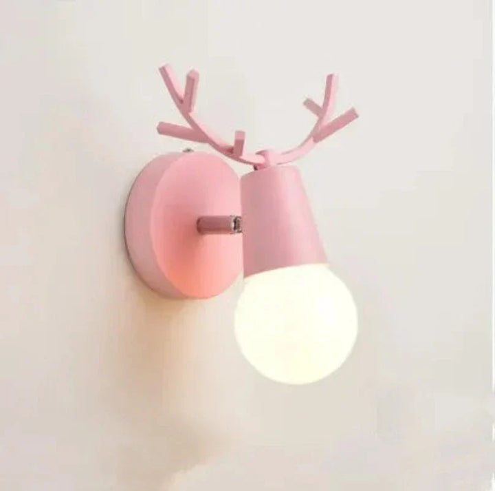 Modern Antler Wall Lamp – Wood and Metal LED Light for Children's Room & Living Room | Kalsten