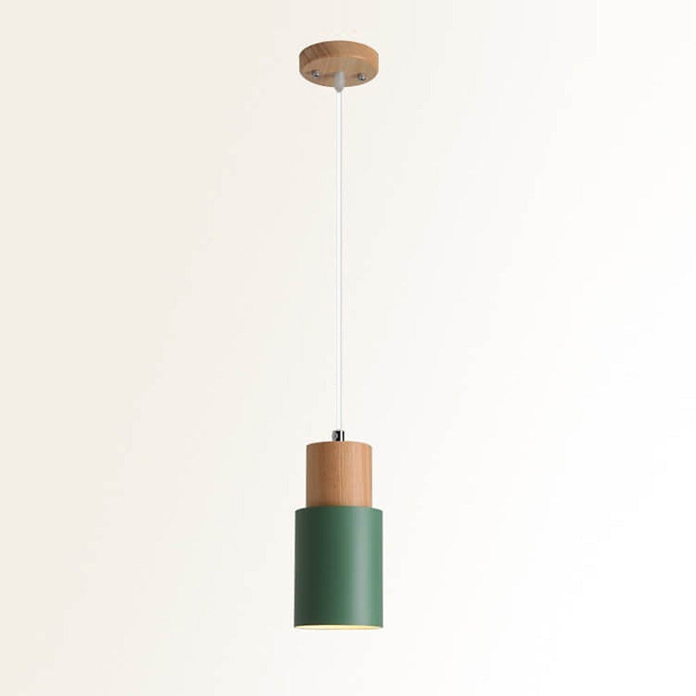 Modern Wood & Black Pendant Lamp Kalsten