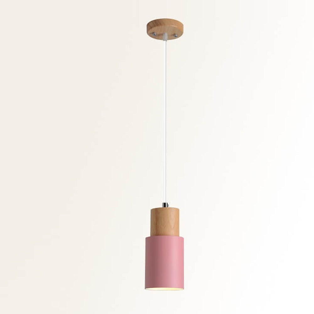 Modern Wood & Black Pendant Lamp Kalsten
