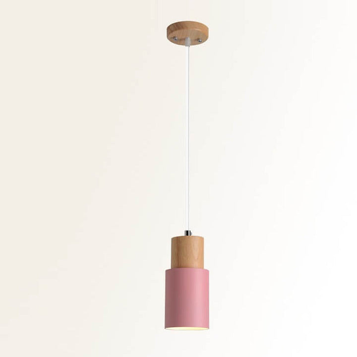 Modern Wood & Black Pendant Lamp Kalsten