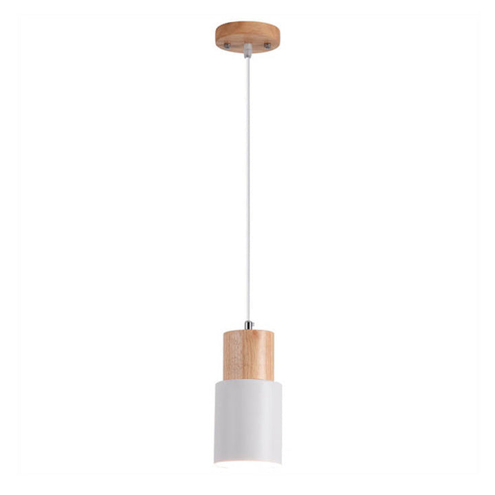 Modern Wood & Black Pendant Lamp Kalsten