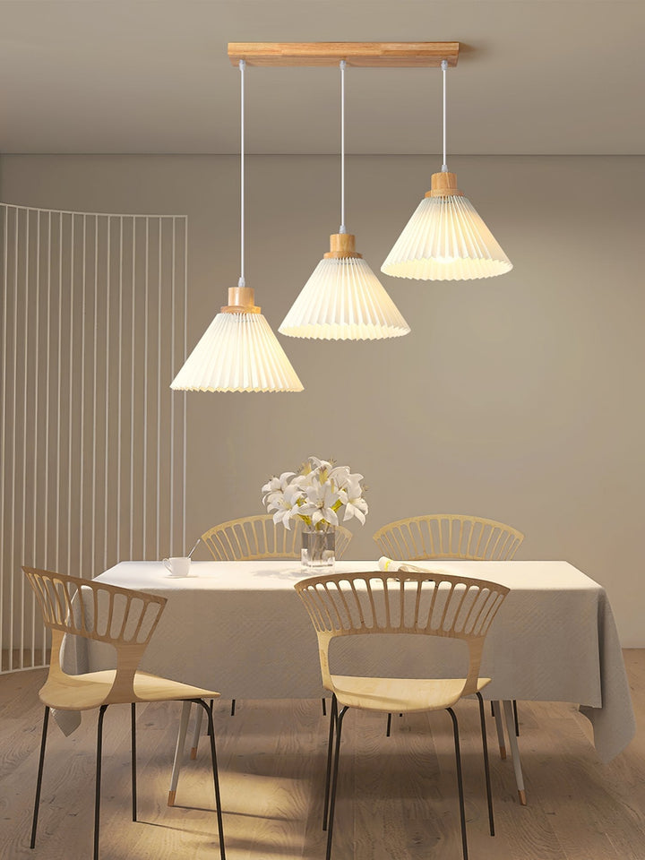 Nordic Minimalist Pleated Wood Pendant Light | Kalsten