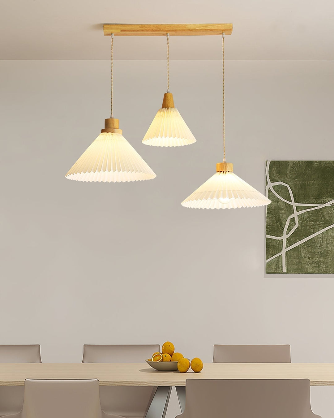 Nordic Minimalist Pleated Wood Pendant Light | Kalsten