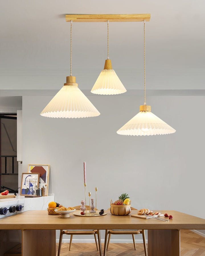 Nordic Minimalist Pleated Wood Pendant Light | Kalsten