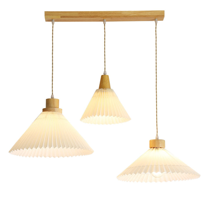 Nordic Minimalist Pleated Wood Pendant Light | Kalsten