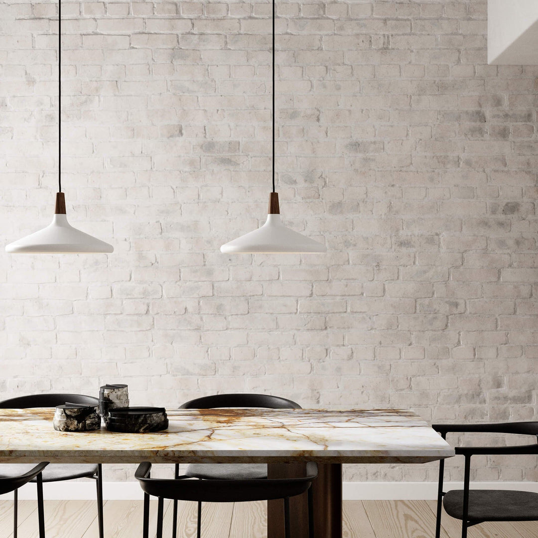 Pendant Light Iron Wood 10.6 in Adjustable Indoor Ceiling Lamp White Black Silver Rose Gold Grey Modern Dining Room Kitchen Island Lighting | Kalsten