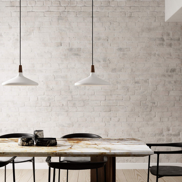 Pendant Light Iron Wood 10.6 in Adjustable Indoor Ceiling Lamp White Black Silver Rose Gold Grey Modern Dining Room Kitchen Island Lighting | Kalsten