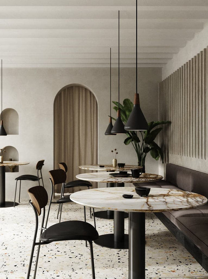 Pendant Light Iron Wood 10.6 in Adjustable Indoor Ceiling Lamp White Black Silver Rose Gold Grey Modern Dining Room Kitchen Island Lighting | Kalsten