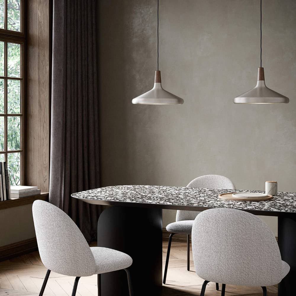 Pendant Light Iron Wood 10.6 in Adjustable Indoor Ceiling Lamp White Black Silver Rose Gold Grey Modern Dining Room Kitchen Island Lighting | Kalsten