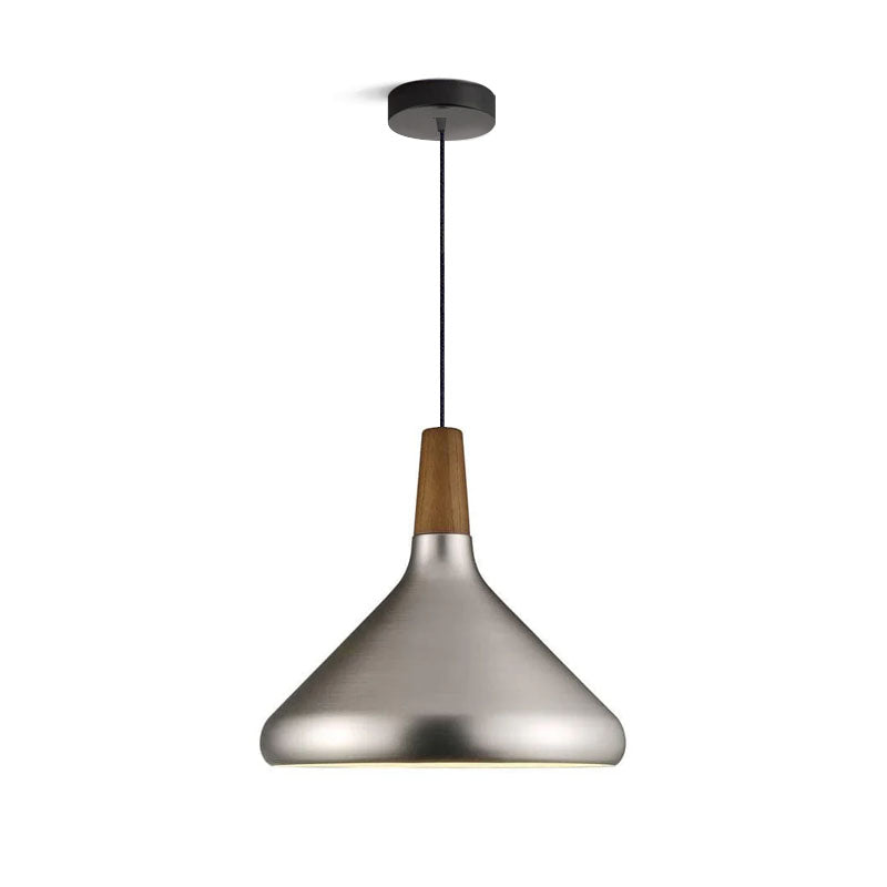 Pendant Light Iron Wood 10.6 in Adjustable Indoor Ceiling Lamp White Black Silver Rose Gold Grey Modern Dining Room Kitchen Island Lighting | Kalsten