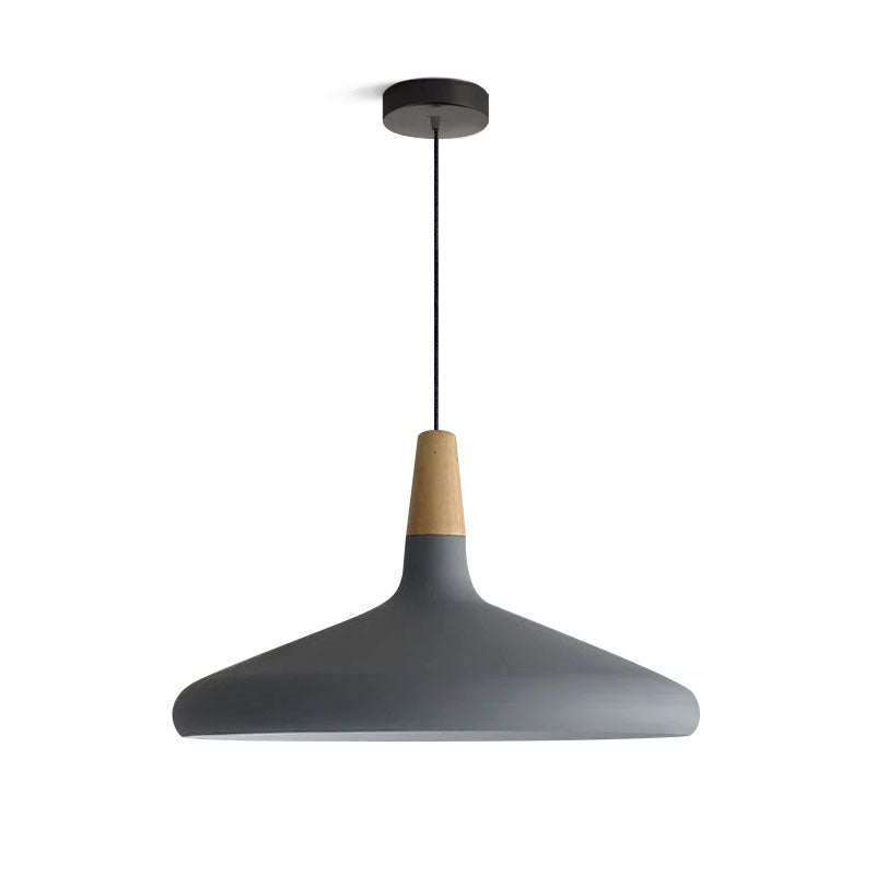Pendant Light Iron Wood 10.6 in Adjustable Indoor Ceiling Lamp White Black Silver Rose Gold Grey Modern Dining Room Kitchen Island Lighting | Kalsten