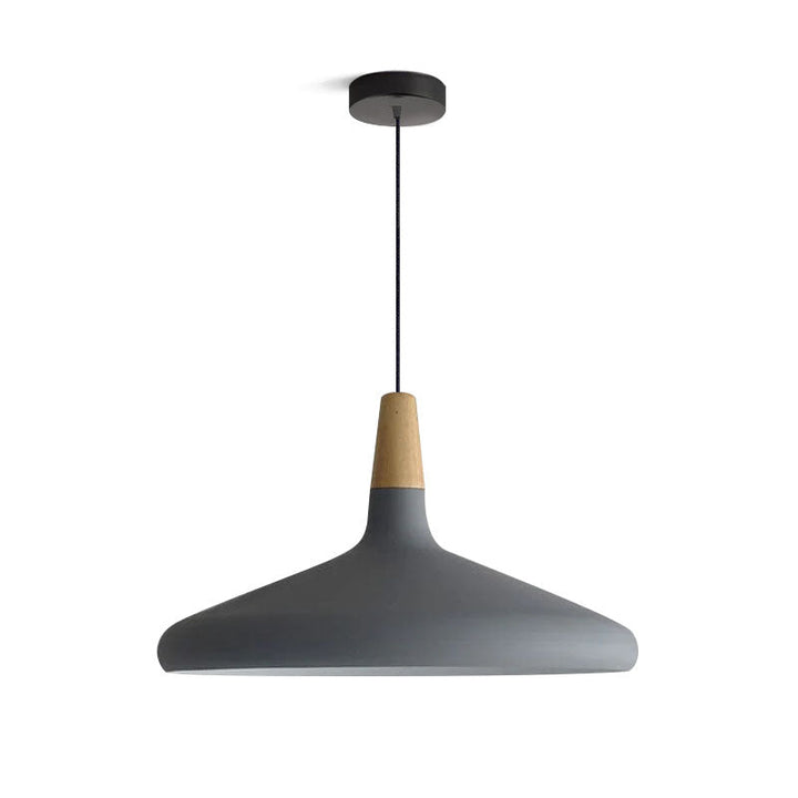 Pendant Light Iron Wood 10.6 in Adjustable Indoor Ceiling Lamp White Black Silver Rose Gold Grey Modern Dining Room Kitchen Island Lighting | Kalsten