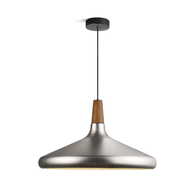 Pendant Light Iron Wood 10.6 in Adjustable Indoor Ceiling Lamp White Black Silver Rose Gold Grey Modern Dining Room Kitchen Island Lighting | Kalsten