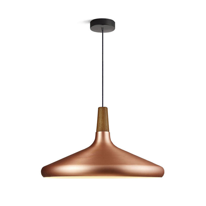 Pendant Light Iron Wood 10.6 in Adjustable Indoor Ceiling Lamp White Black Silver Rose Gold Grey Modern Dining Room Kitchen Island Lighting | Kalsten