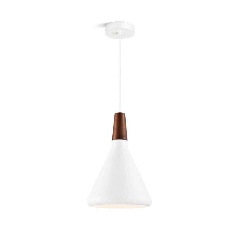 Pendant Light Iron Wood 10.6 in Adjustable Indoor Ceiling Lamp White Black Silver Rose Gold Grey Modern Dining Room Kitchen Island Lighting | Kalsten