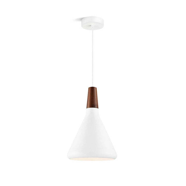 Pendant Light Iron Wood 10.6 in Adjustable Indoor Ceiling Lamp White Black Silver Rose Gold Grey Modern Dining Room Kitchen Island Lighting | Kalsten
