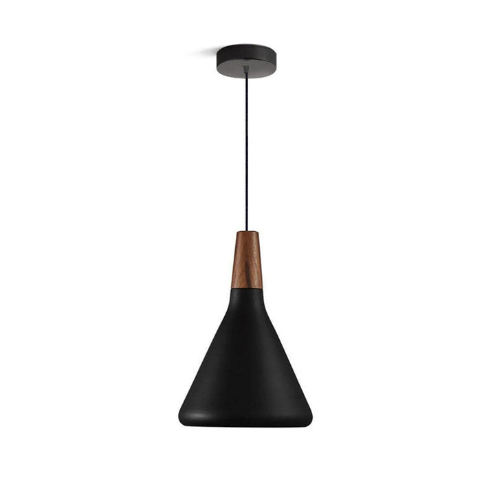 Pendant Light Iron Wood 10.6 in Adjustable Indoor Ceiling Lamp White Black Silver Rose Gold Grey Modern Dining Room Kitchen Island Lighting | Kalsten