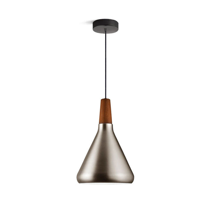 Pendant Light Iron Wood 10.6 in Adjustable Indoor Ceiling Lamp White Black Silver Rose Gold Grey Modern Dining Room Kitchen Island Lighting | Kalsten