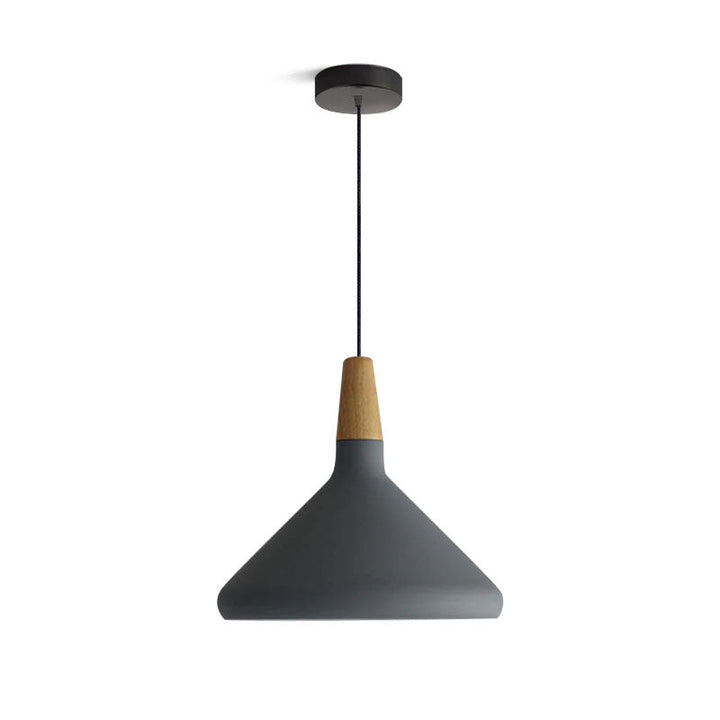 Pendant Light Iron Wood 10.6 in Adjustable Indoor Ceiling Lamp White Black Silver Rose Gold Grey Modern Dining Room Kitchen Island Lighting | Kalsten