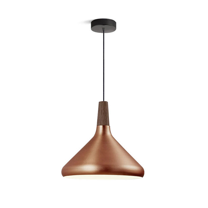 Pendant Light Iron Wood 10.6 in Adjustable Indoor Ceiling Lamp White Black Silver Rose Gold Grey Modern Dining Room Kitchen Island Lighting | Kalsten