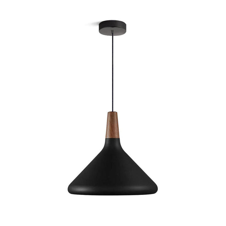 Pendant Light Iron Wood 10.6 in Adjustable Indoor Ceiling Lamp White Black Silver Rose Gold Grey Modern Dining Room Kitchen Island Lighting | Kalsten