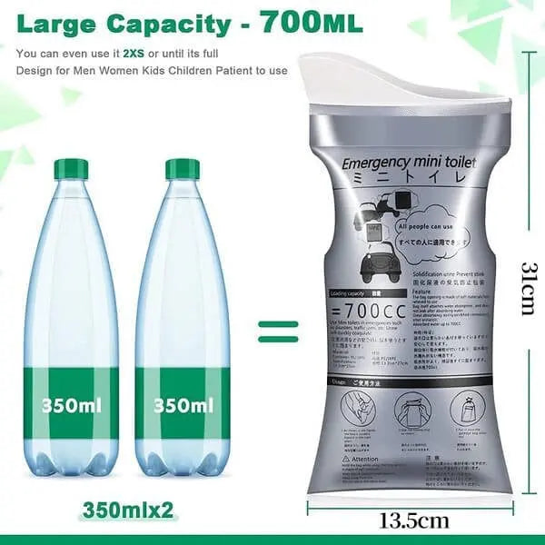Kalsten | Emergency travel bag for urine relief — Leak-proof & odor-proof