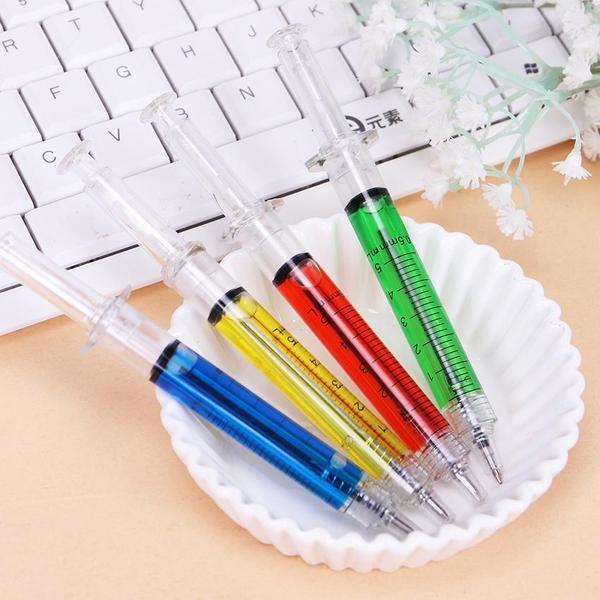 Novelty Injection Syringe Shaped Pen (Set of 4) | Kalsten