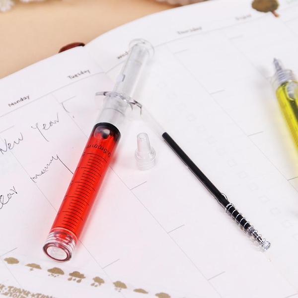 Novelty Injection Syringe Shaped Pen (Set of 4) | Kalsten