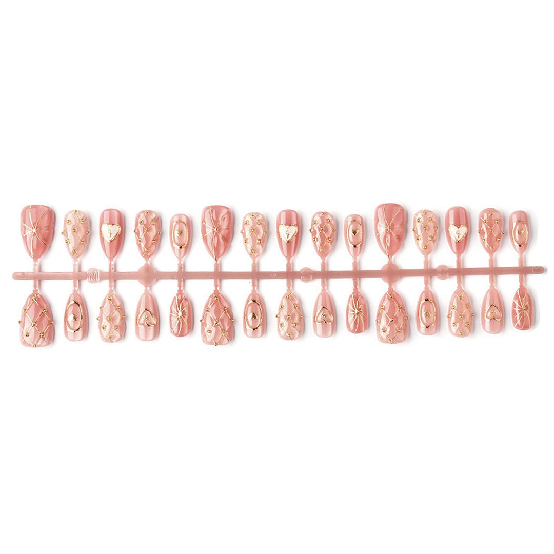 Artistic Heart-Accent Press-On Nails Set Kalsten