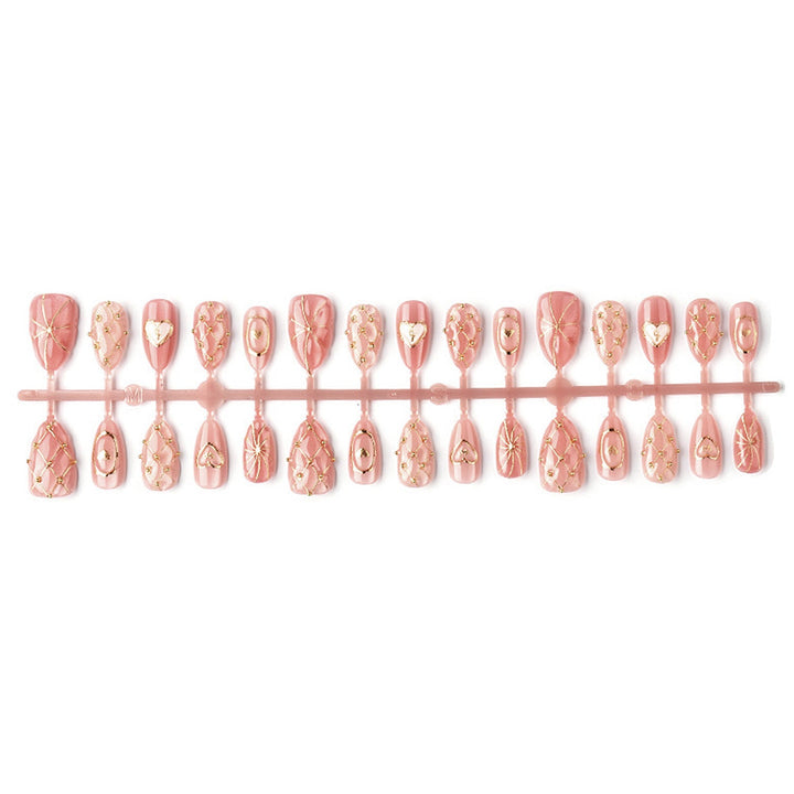 Artistic Heart-Accent Press-On Nails Set Kalsten