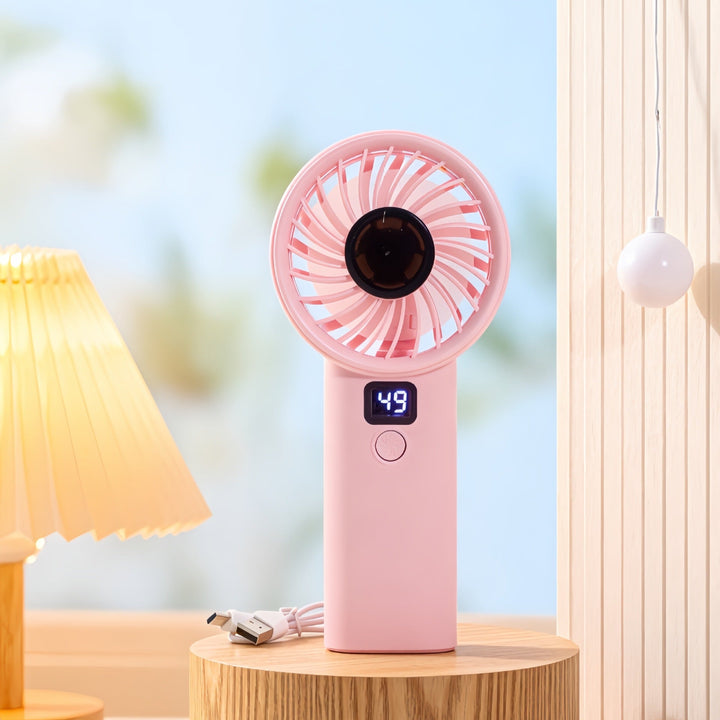 Ladies portable battery fan with digital speed display Kalsten