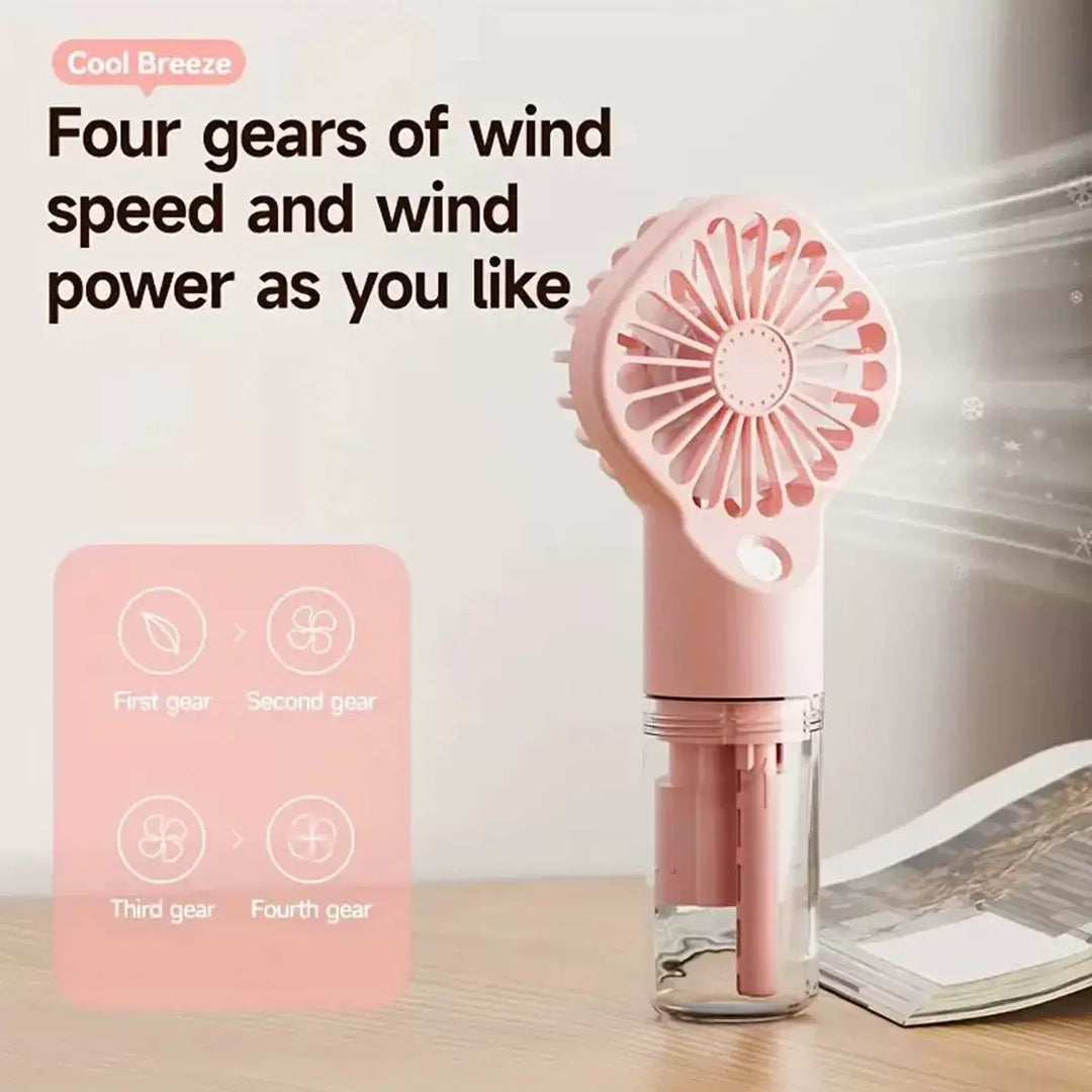 Unisex one size rechargeable hand mister with removable clear water tank and adjustable airflow Kalsten