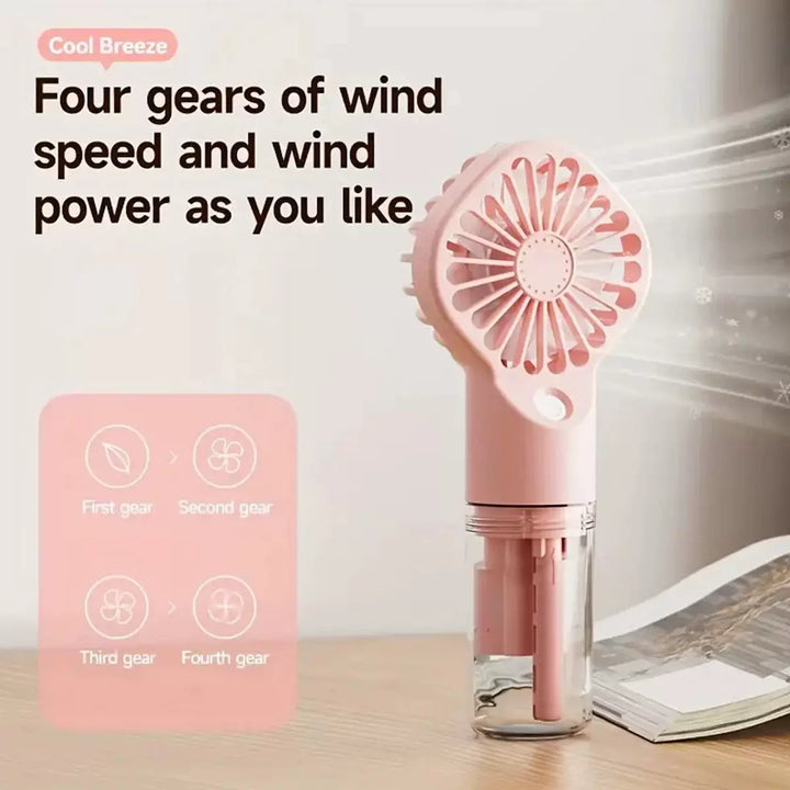 Unisex one size rechargeable hand mister with removable clear water tank and adjustable airflow Kalsten