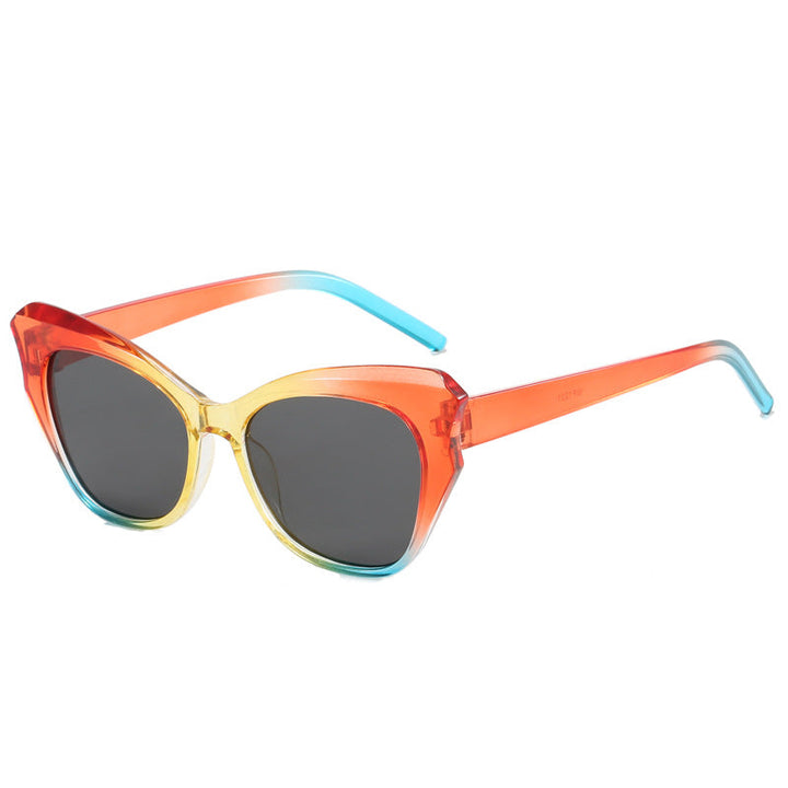 Women's Cat-Eye Sunglasses with Extravagant Mirror Design Kalsten