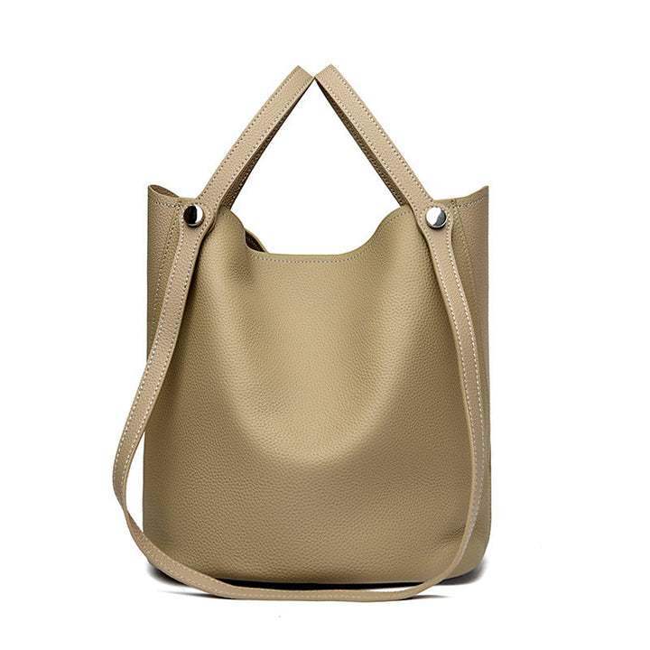 Casual Leather Bucket Bag Kalsten