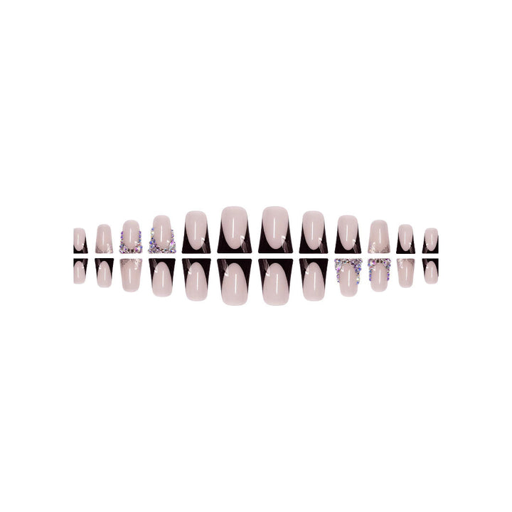 Decorative Press-On Nail Art with Rhinestone Accents Kalsten