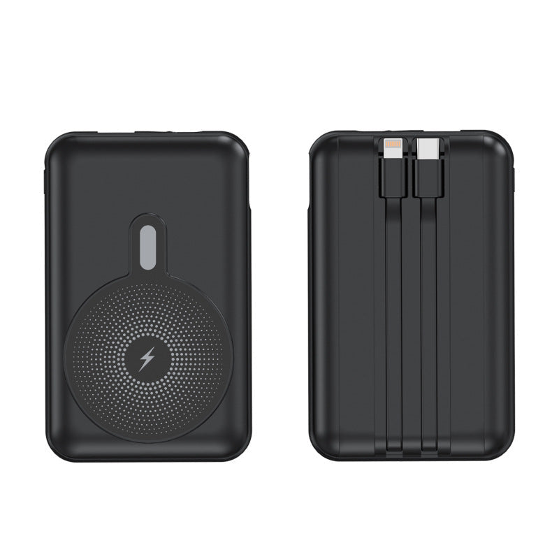 Portable power bank with inductive charging function and integrated cable management Kalsten