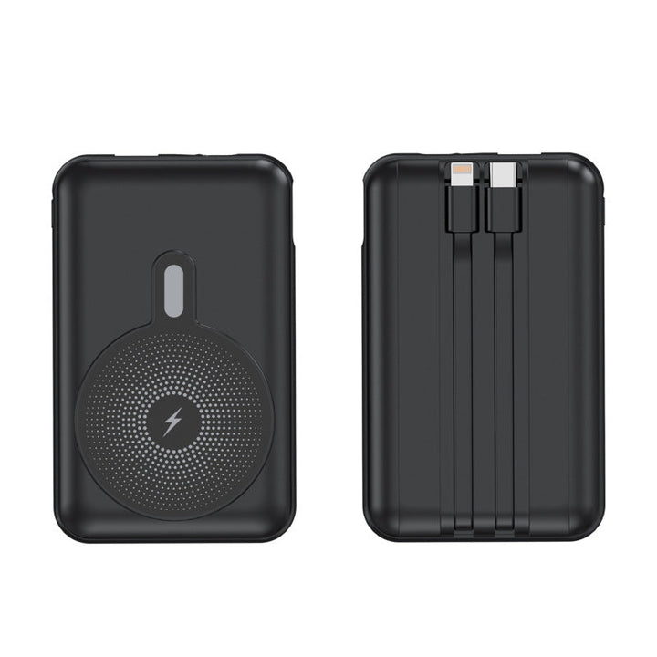 Portable power bank with inductive charging function and integrated cable management Kalsten