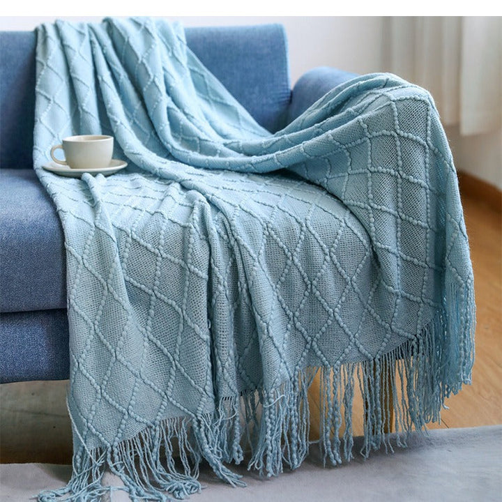 Women’s knitted blanket with textured wave pattern Kalsten