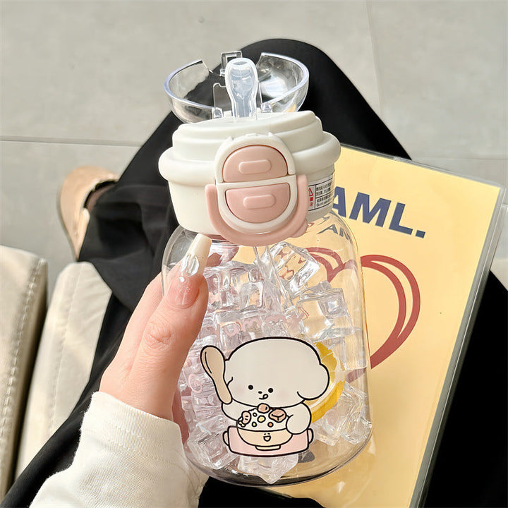 Women's water bottle with integrated fruit infuser and practical flip opening Kalsten