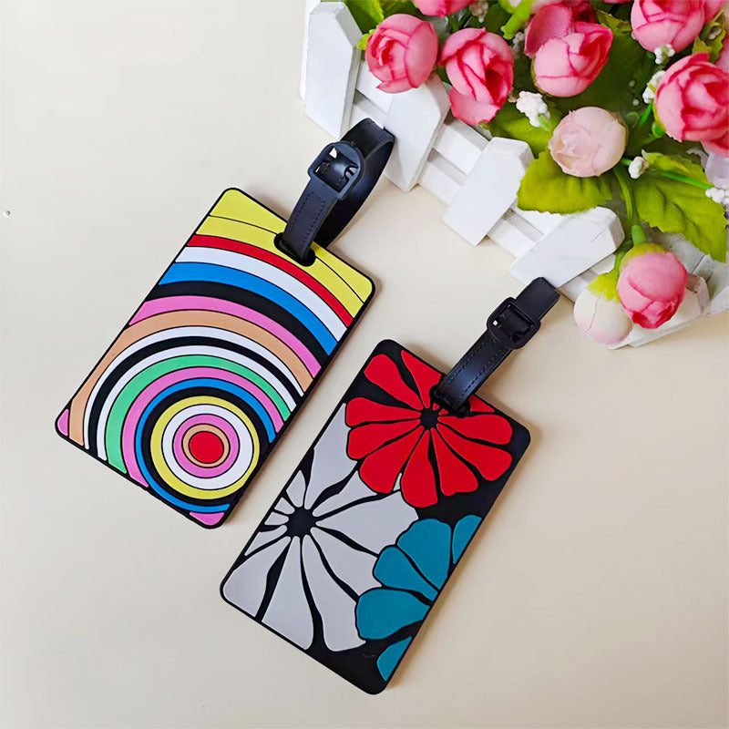 Unisex Vibrant Geometric Pattern Luggage Tag Kalsten