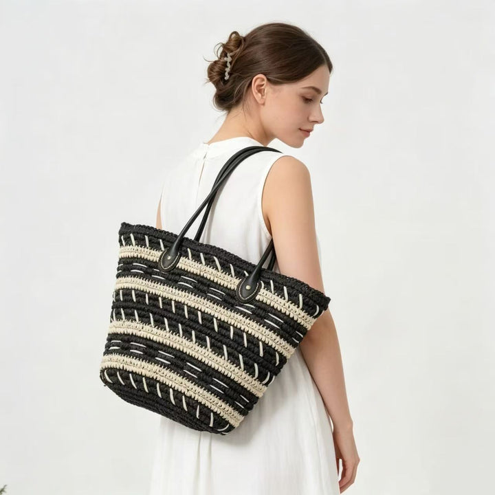 Bast-Beach bag with Elegant Structured Design Kalsten