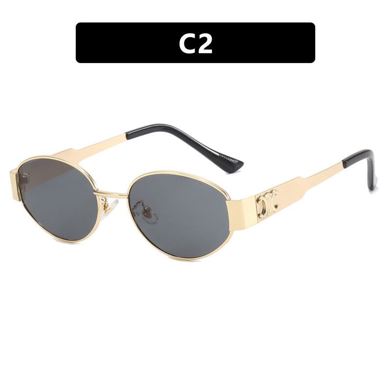 Ladies fashionable sunglasses in an elegant oval design with a sturdy metal frame Kalsten