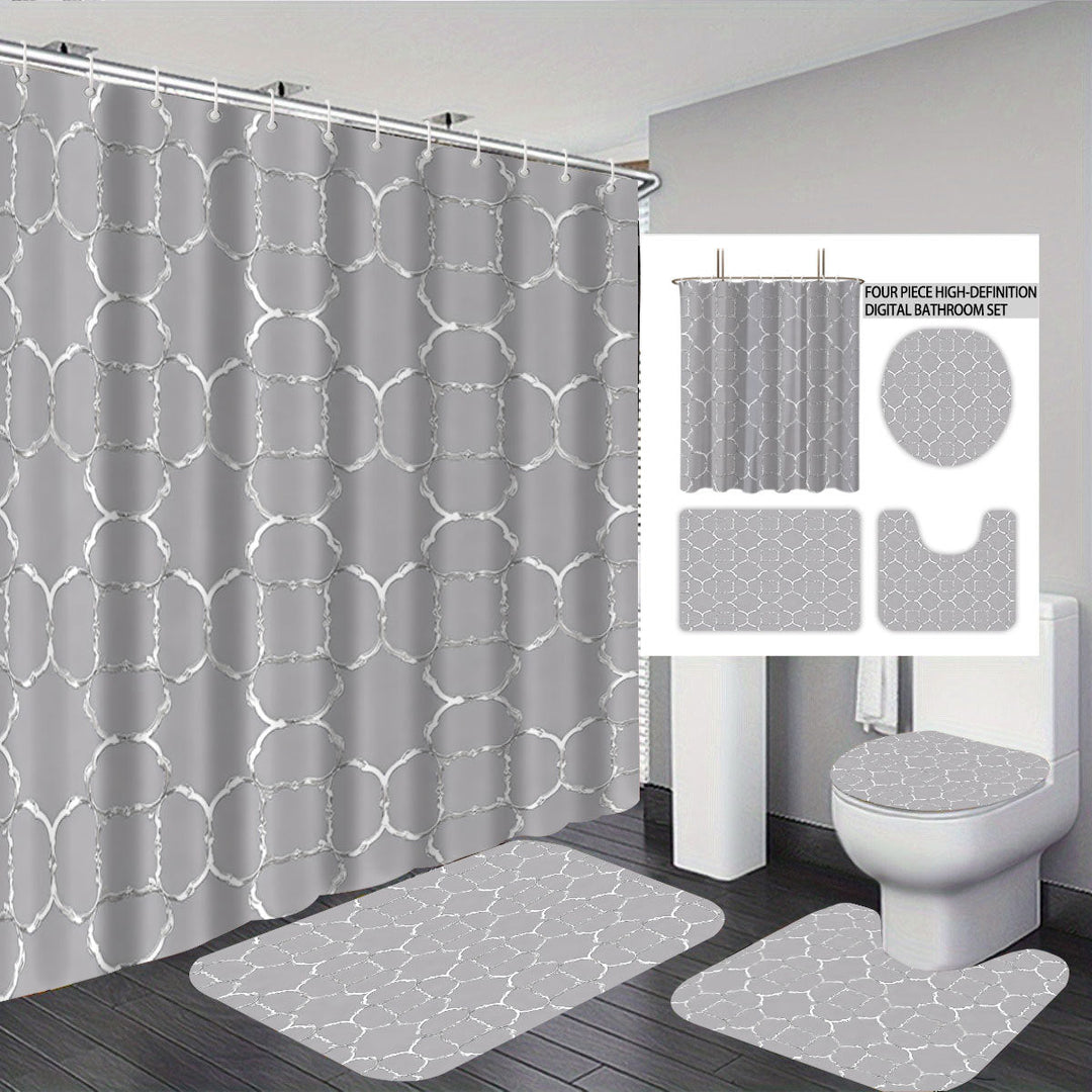 Bohemian-Themed Four-Piece Digital Bathroom Set Kalsten
