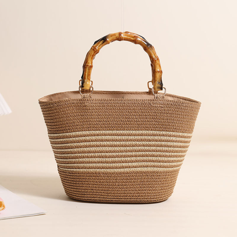 Elegant Bast bag with bamboo handles Kalsten